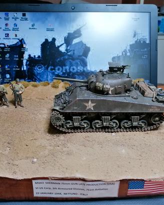 Diorama 1:35 carro armato M4 Sherman Nettuno