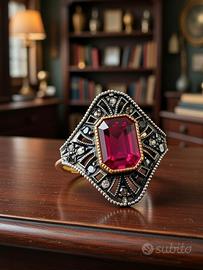 anello stile antico art decò 
