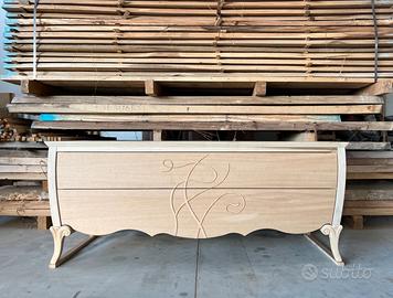 Mobile base madia porta Tv soggiorno legno grezzo