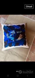 cuscino nero azzurro