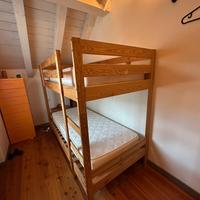 STRUTTURA LETTO CASTELLO cm 90x200 con 2 MATERASSI