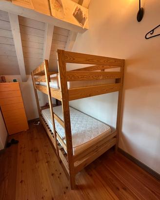 STRUTTURA LETTO CASTELLO cm 90x200 con 2 MATERASSI