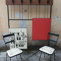 Attaccapanni con due sedie anni 50