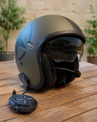 Casco Premier Vintage Star Military con interfono