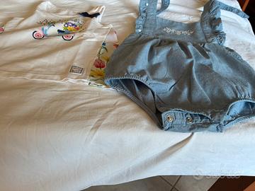 Salopette e maglietta bimba sergent major cm. 80