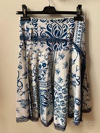 Gonna fantasia e pizzo made in italy