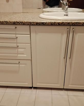 Mobile Bagno 140cm + Top in Marmo 205cm + Lavabo 