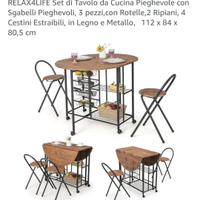 Tavolo pieghevole in stile industriale 