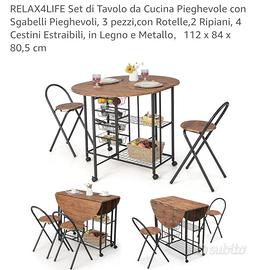 Tavolo pieghevole in stile industriale 