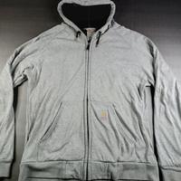Felpa Carhartt Grigia con Zip e Cappuccio -