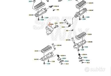 Supporto pedana ant Dx Kawasaki GPZ RX 1000 340031