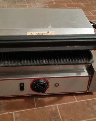 Doppia piastra per panini in ghisa rigata