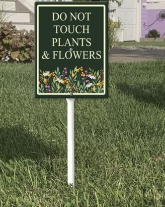 Cartello da giardino "Non toccare piante e fiori"