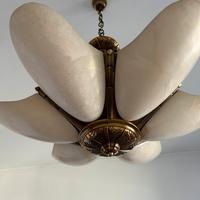 Lampadario vintage cin struttura in ottone