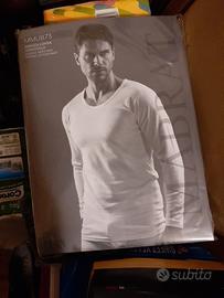 maglietta intima maniche lunghe lana cotone xxl 