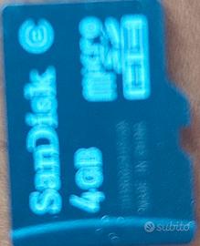 N. 2 Schede di memoria Micro SD 4 GB SanDisk/Lexar