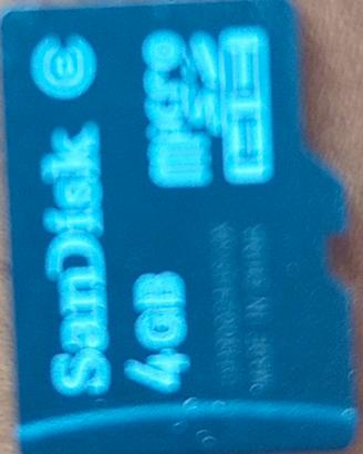 N. 2 Schede di memoria Micro SD 4 GB SanDisk/Lexar
