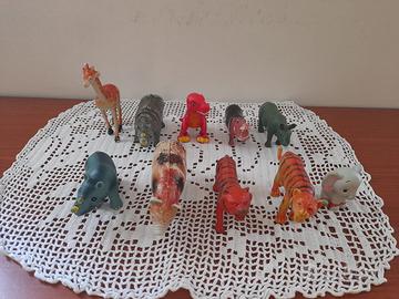 Set 10 Animaletti in Plastica Dura - Vintage/Prese