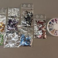 Kit apazioni nail unghie con gocce brillantini mix