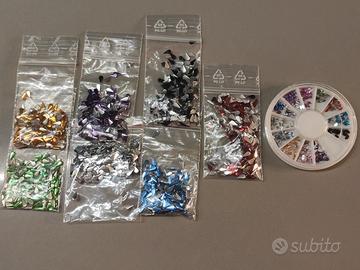 Kit apazioni nail unghie con gocce brillantini mix