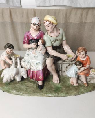 Statua Gruppo In Ceramica 45cm - Carmelo Ganci