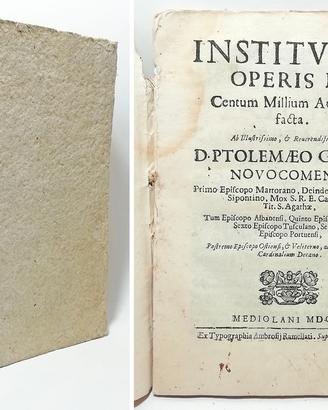INSTITUTIO OPERIS PII CENTUM MILLIUM... 1701