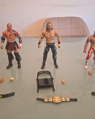 LOTTO 3 PERSONAGGI WRESTLING ELITE MATTEL