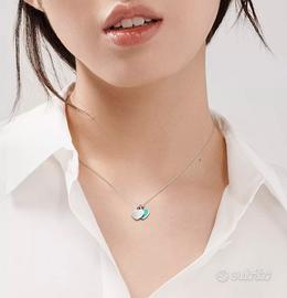 Pendente Double Heart Tag Tiffany Blue® in argento