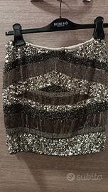 Gonna corta in perle e paillettes