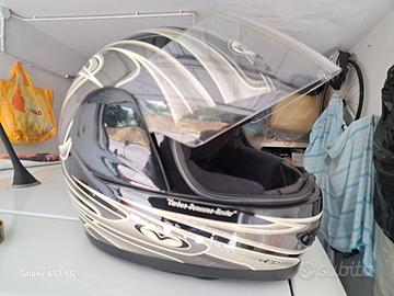 Casco in fibra di  con suo porta casco,marca VEMAR