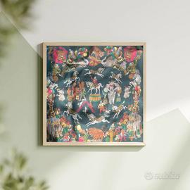 Pannello decorativo in seta sottile 