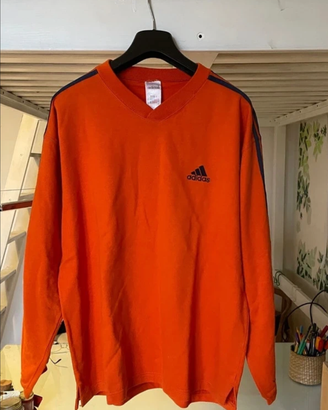 Collector's item Vintage Adidas Orange V-Neck Swea