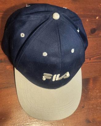 Cappellino FILA stile baseball, blu e grigio