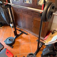 Home gym :rack, bilanciere, panca, dischi, manubri