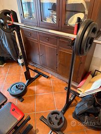 Home gym :rack, bilanciere, panca, dischi, manubri