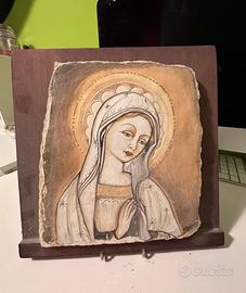 affresco su tufo e legno di Madonna