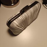 Borsa pochette da sera argentata