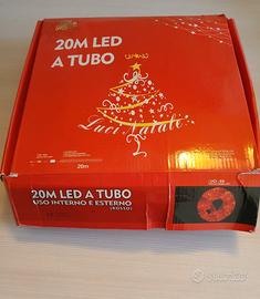 Catena luminosa LED a tubo 20M - ROSSO