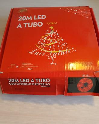 Catena luminosa LED a tubo 20M - ROSSO