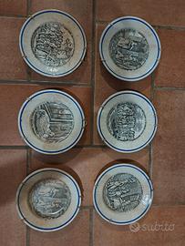 antico set di 6 piattini