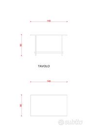 Cassapanca con tavolo in buone condizioni