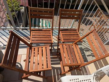 4 Sedie pieghevoli legno