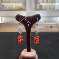 Orecchini in Argento 925, Perle Barocche e Corallo