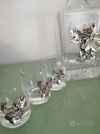 Set liquore cristallo e argento