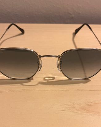 Ray-Ban Hexagonal ORB3548N Nuovi Originali Silver
