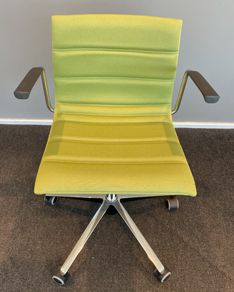 Poltrona Sedia Seduta Slim Moving Tessuto Verde