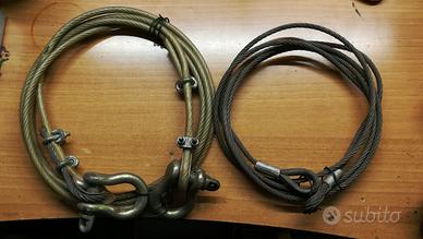Cavi acciaio + grilli di sollevamento + morsetti