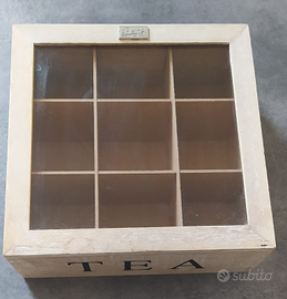 Scatola porta tè e tisane in legno chiaro - Arredamento e