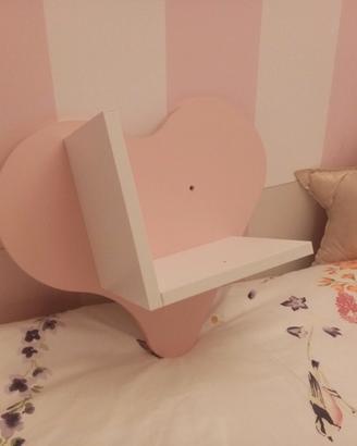mensola/libreria/comodino CUORE ROSA