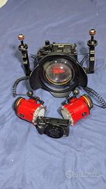 Canon gx7iii+ custodia+ dome+ 2 flash inon
